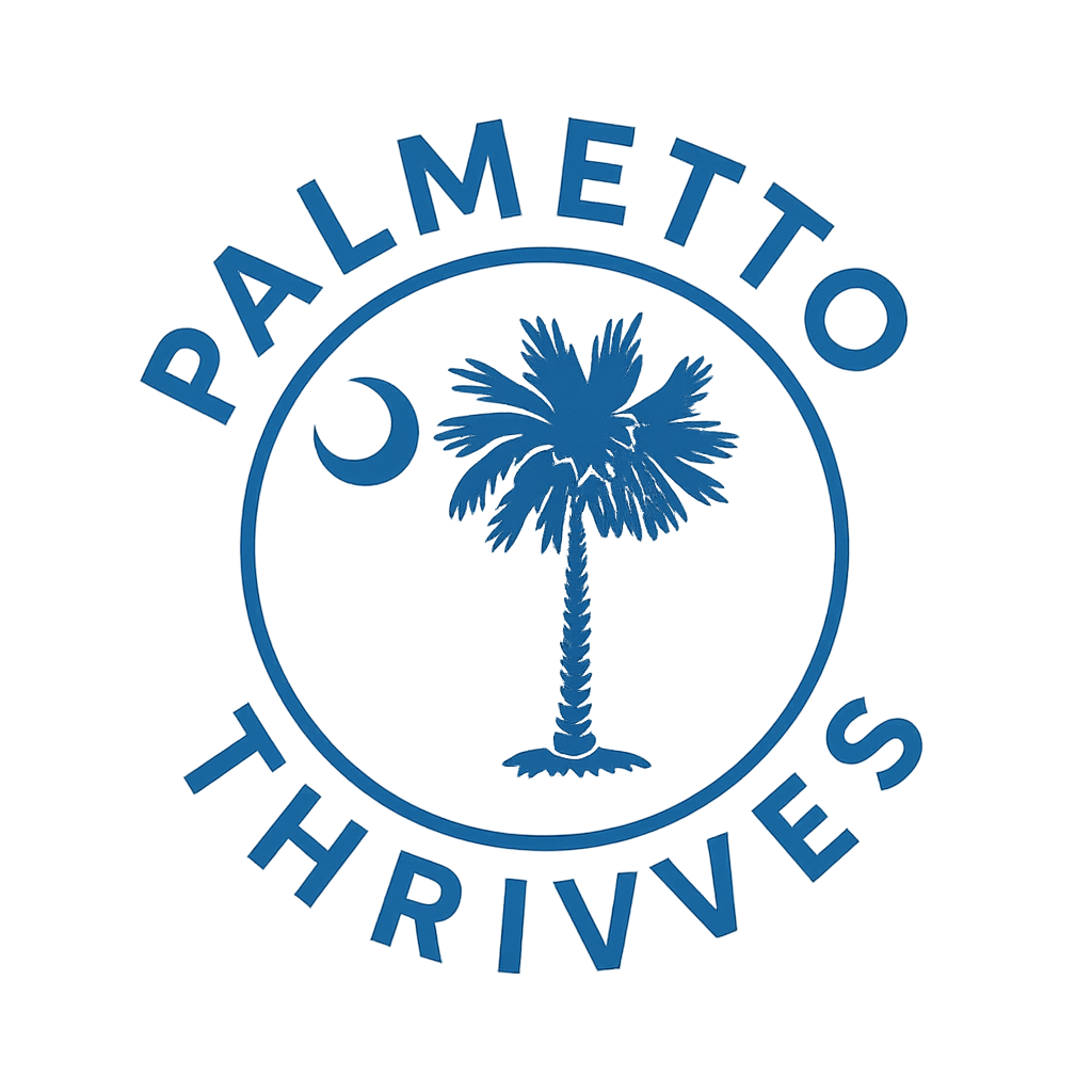 Palmetto Thrives circular palmetto & crescent logo